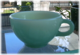コーヒーカップ(ミルクガラス、グリーン